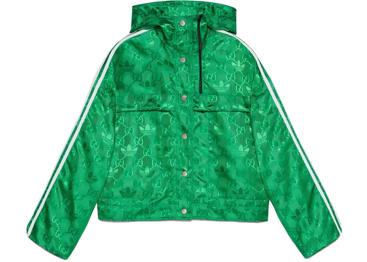 Женская бомбер-куртка с принтом Gucci x Adidas, Green