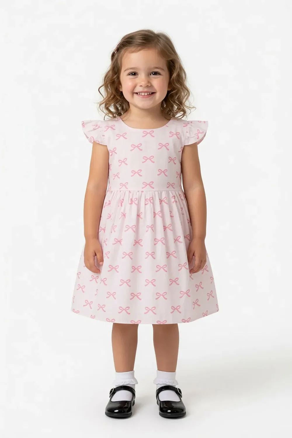 Платье с принтом Bow Pattern Cinda, Pink