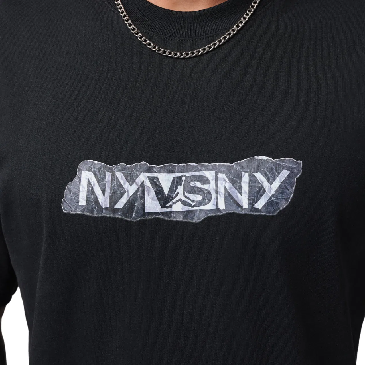 Мужская футболка с технологией Dri-FIT NY vs NY Jordan, черный/белый — фото 4