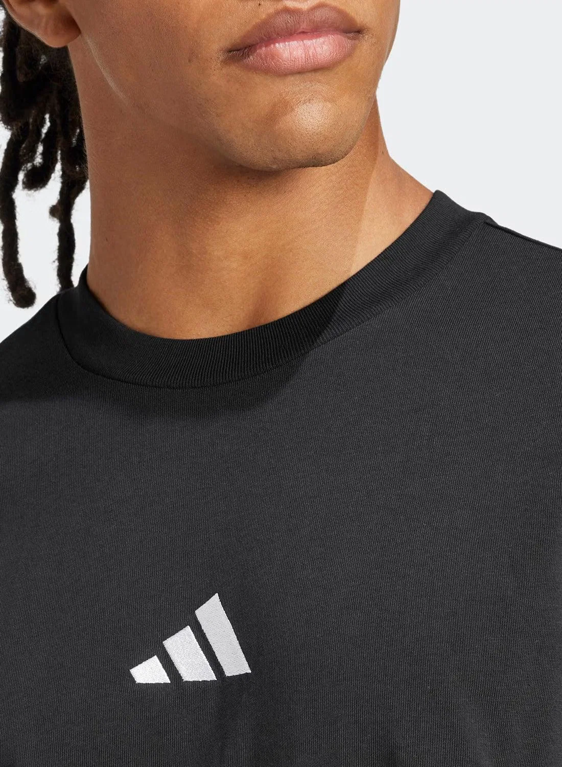 Футболка с вышитым логотипом Essentials Adidas, черный — фото 3