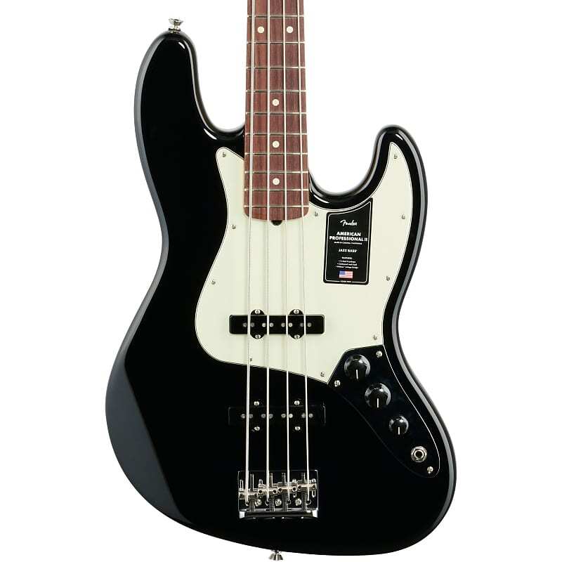 

Fender American Pro II Jazz Bass, накладка на гриф из палисандра (с футляром), черный 193970706