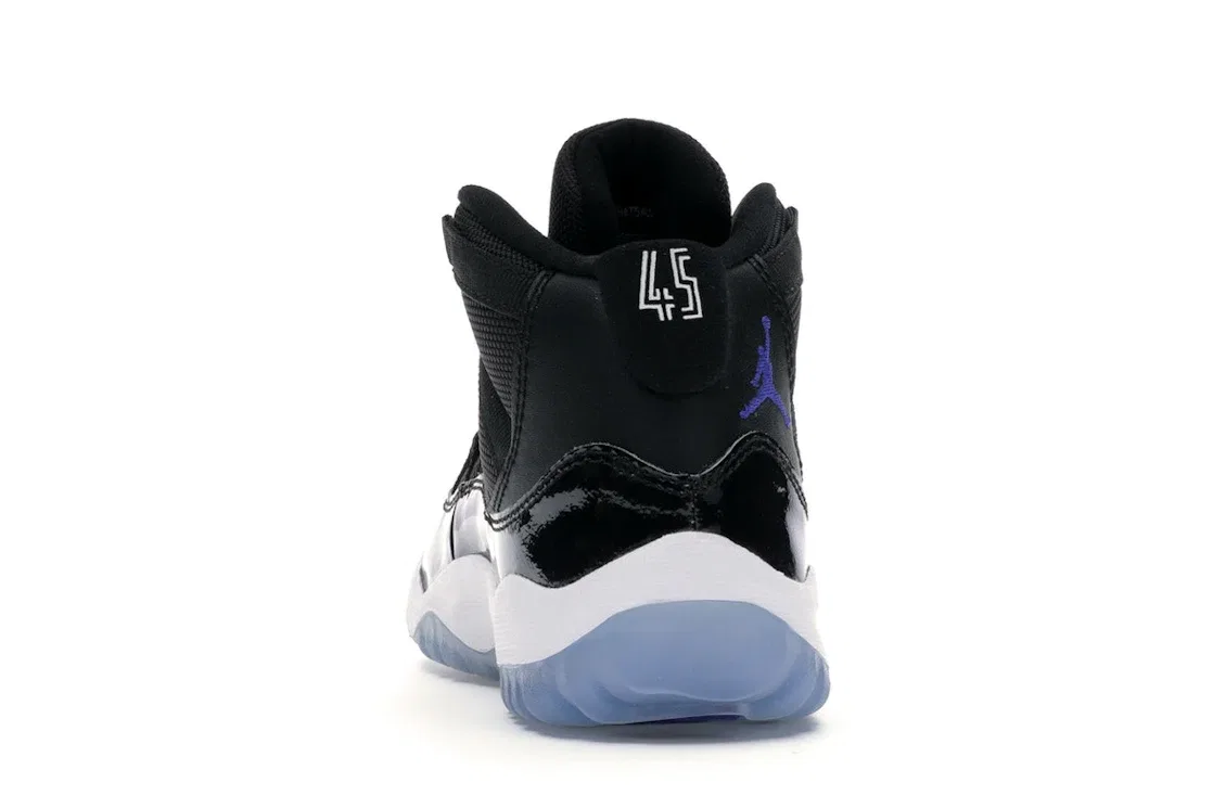 Детские кроссовки с высоким верхом Jordan 11 Retro Space Jam Jordan, Black/Dark Concord-White — фото 4