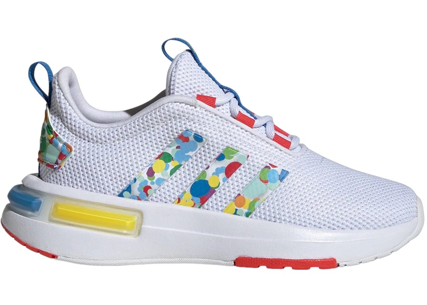 Детские кроссовки с амортизацией Adidas Racer TR23, Cloud White/Bright Red/Bright Royal