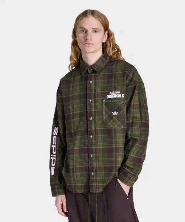 Фланелевая рубашка с длинным рукавом Focus Olive, Adidas