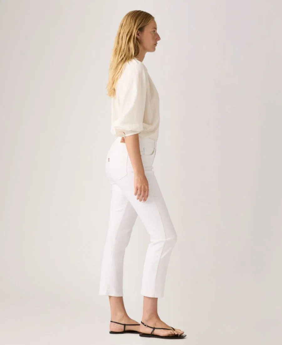 Джинсы прямого кроя скинни Classic Mid-Rise Ankle Straight-Leg Levi's, Simply White — фото 3