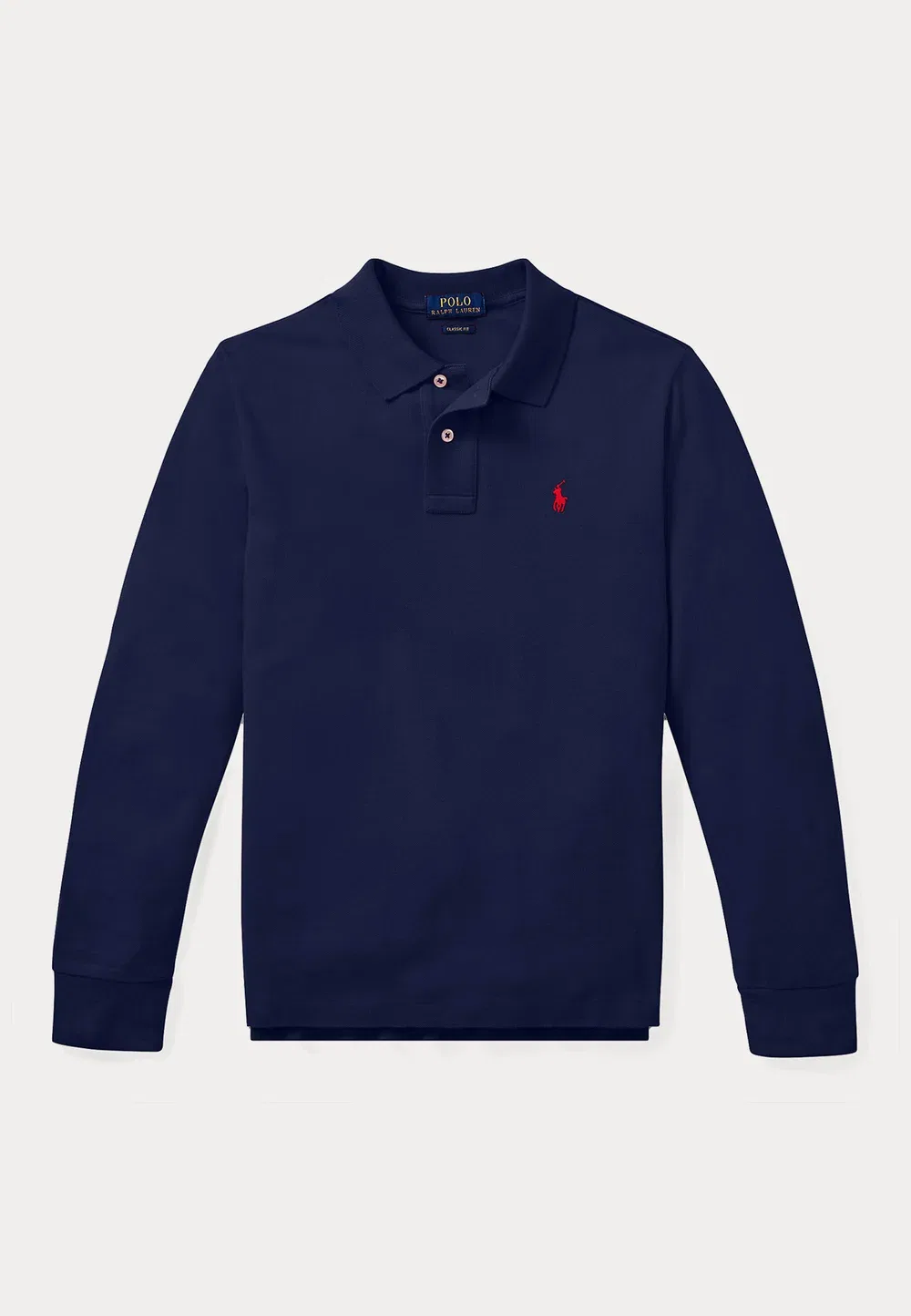 Поло из хлопковой сетки с длинными рукавами, размер 7-14 лет Polo Ralph Lauren, Refined Navy