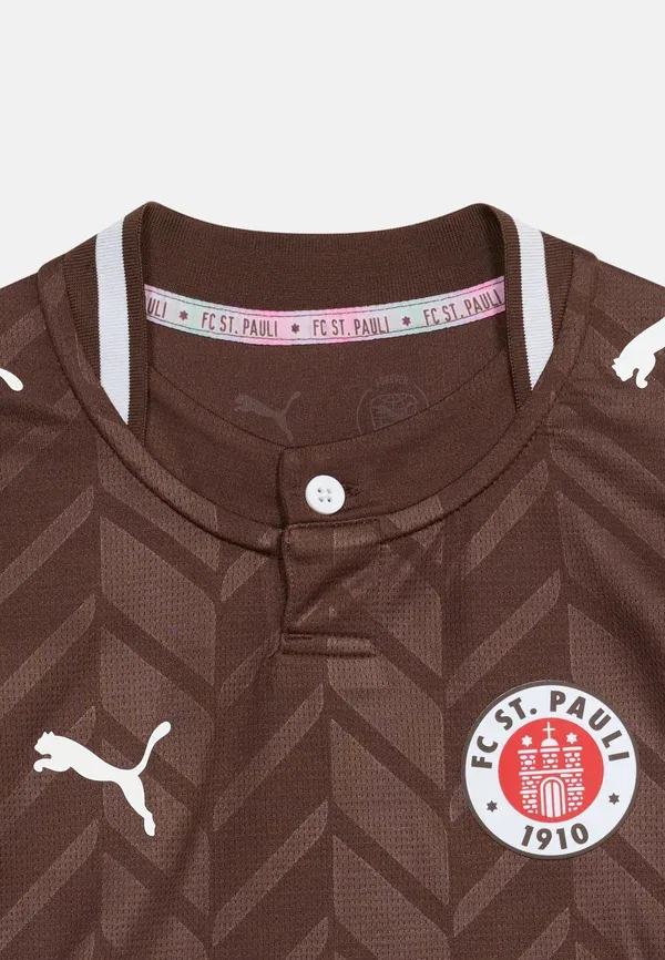 Футболка поло женская St pauli home replica unisex Puma, Espresso Brown/White, белый/коричневый — фото 3