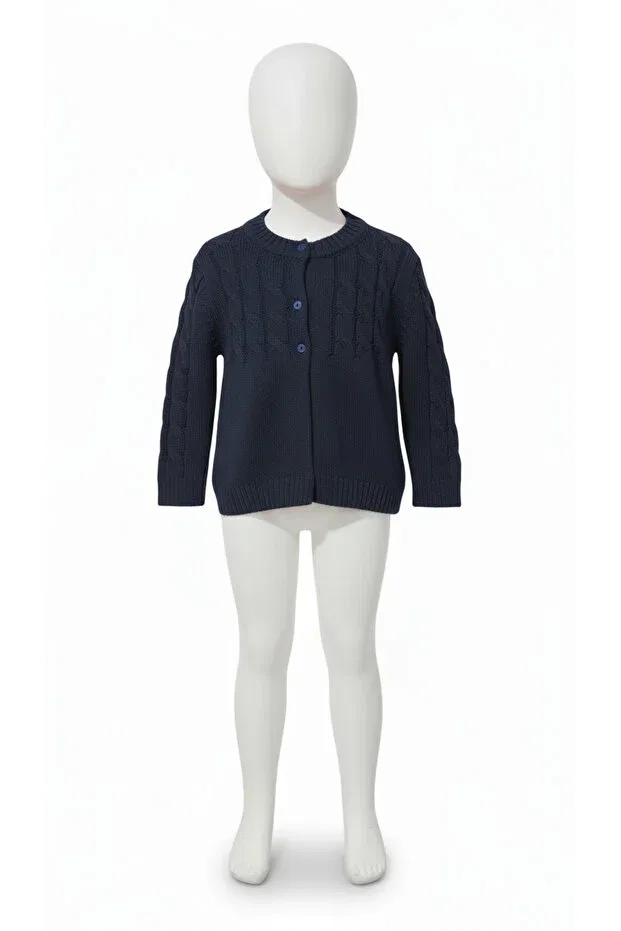 Детский кардиган с косой вязкой Imoop Design, Navy Blue