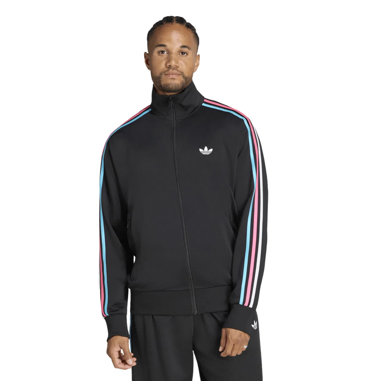 Мужская куртка свободного кроя с молнией Firebird Track Top adidas, Black/Multicolor