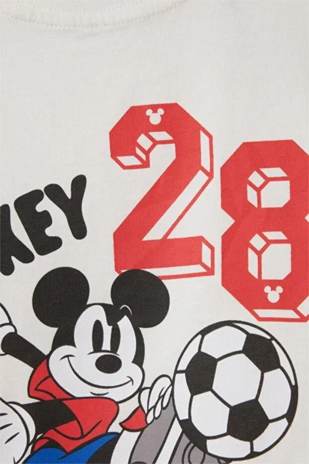 Детская футболка для мальчиков с принтом Mickey & Minnie Defacto, Ecru — фото 2