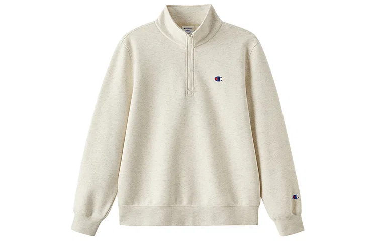 Детская толстовка с полугольфом утепленный Champion, Oat Beige