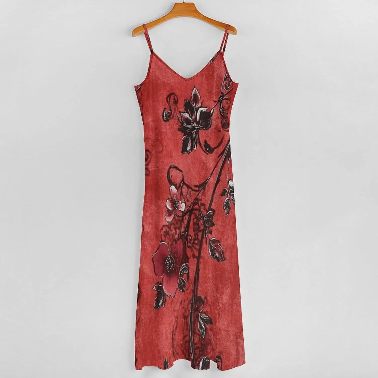 Женское летнее платье макси с запахом, с принтом, Red Boho — фото 4