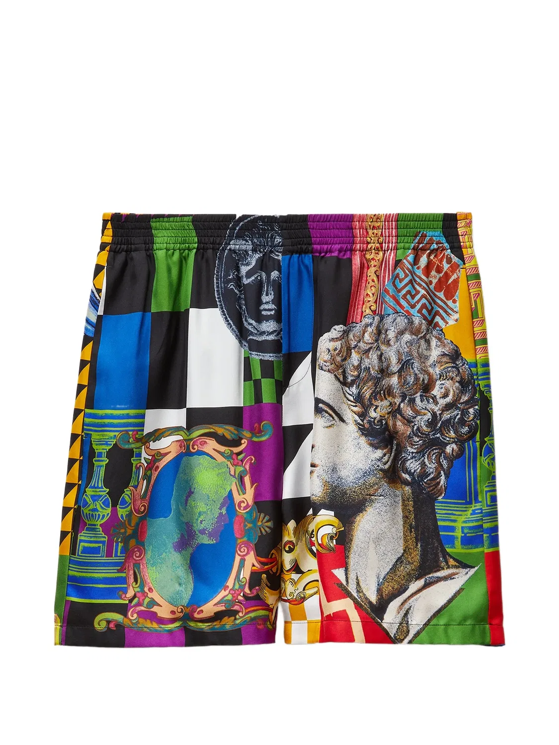 Шорты Medusa Collage из шелкового твила Versace, черный