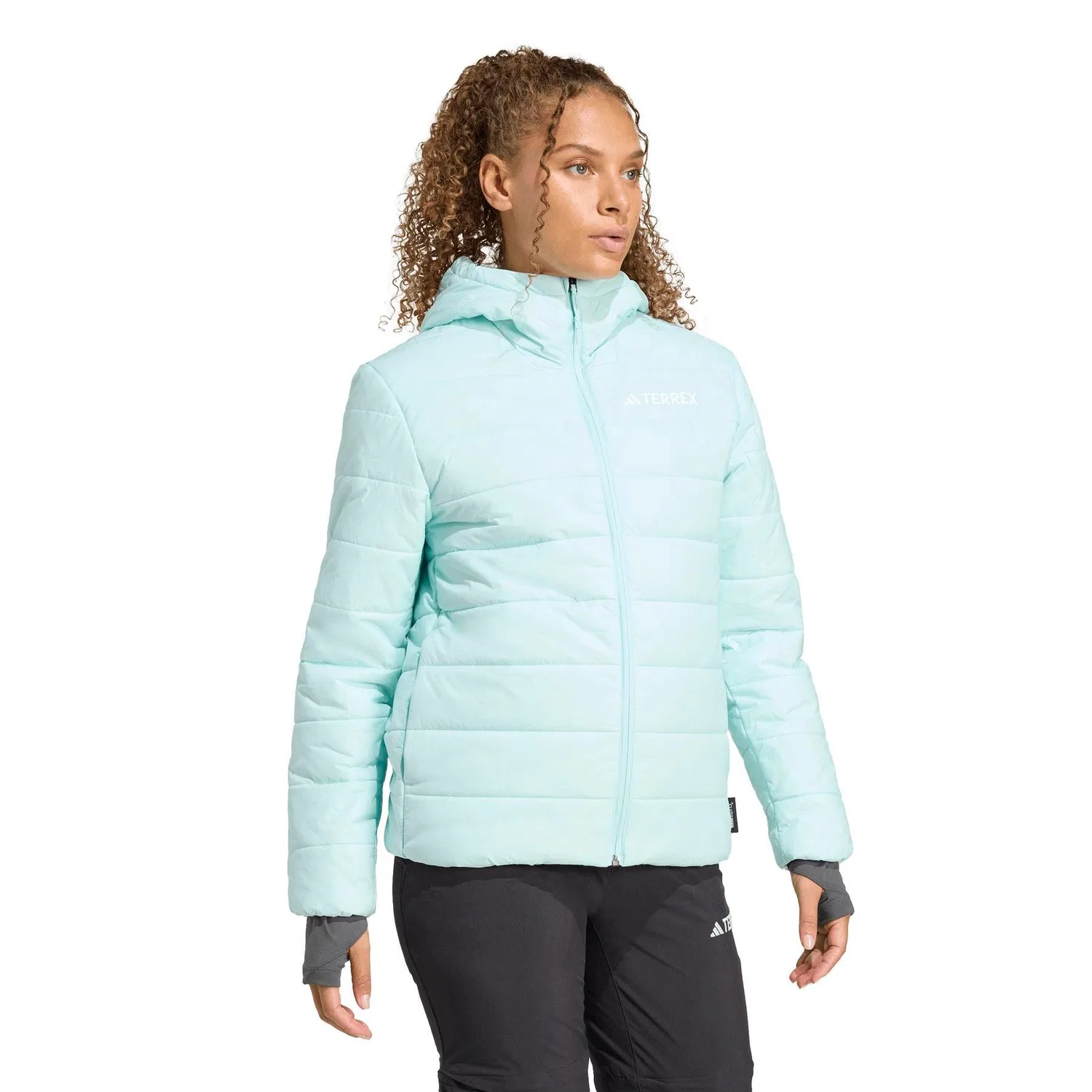 Женская утепленная куртка с капюшоном adidas Terrex Multi Essentials 2, Turkis — фото 4