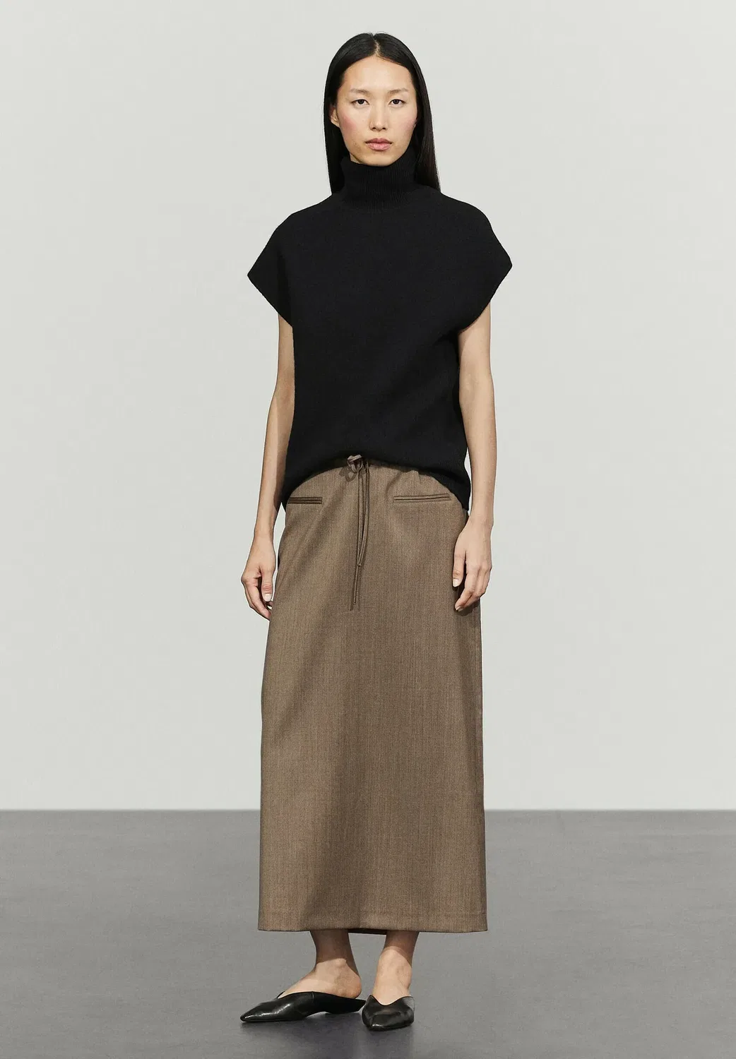Длинная юбка Massimo Dutti, Mottled Brown — фото 2
