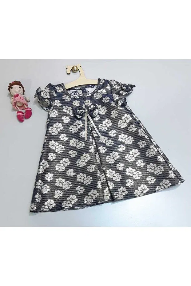 Детское платье для девочек с принтом Jacquard flower pattern summer baby girl children's dress Sönmez Baby, Navy Blue