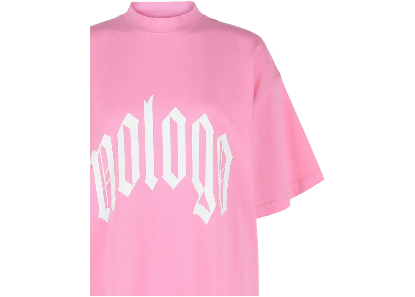 Женская футболка свободного кроя с принтом T-shirt Balenciaga, Pink White — фото 3