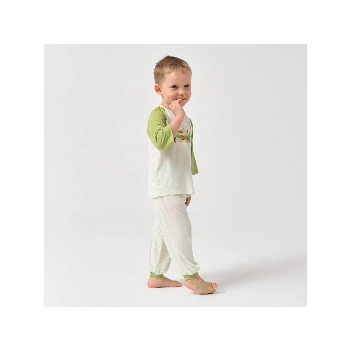 Детские штаны для девочек из модала TENCEL Laimi Bloom, Green — фото 3