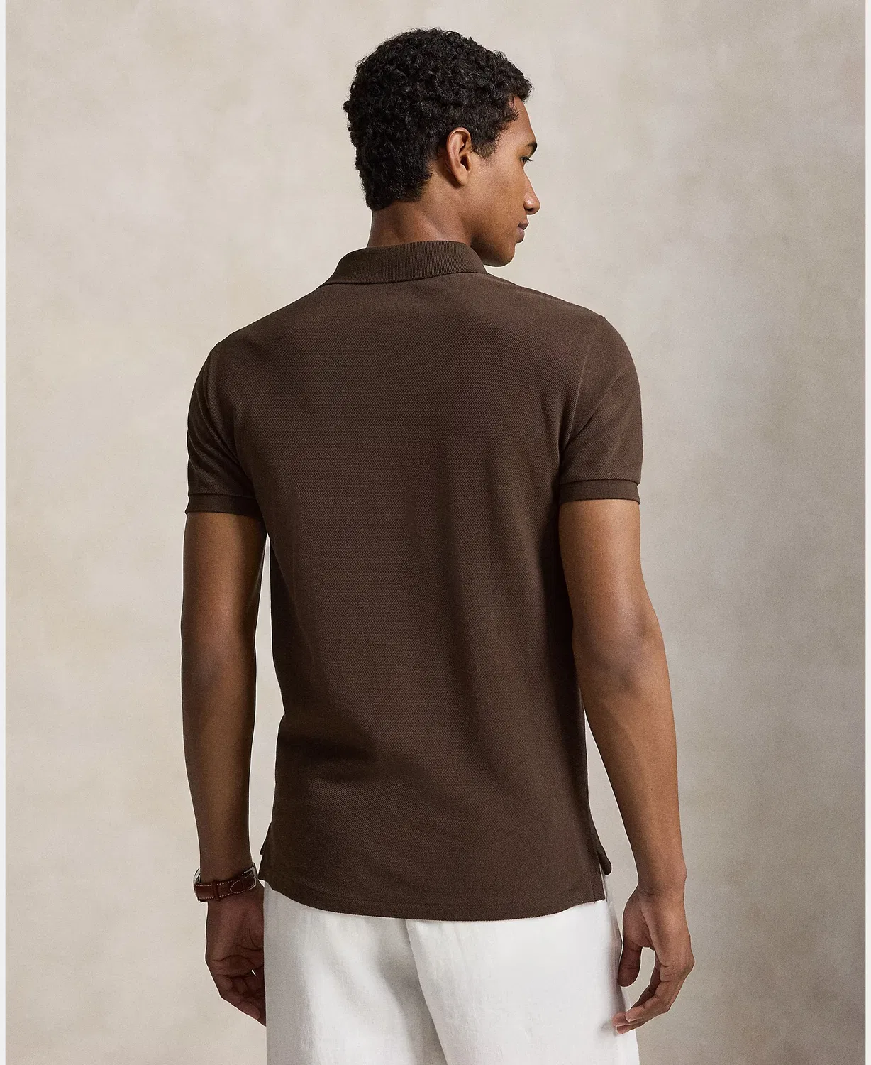 Поло с коротким рукавом, Polo Piqué Slim Fit Marrón Nuez Moscada, Polo Ralph Lauren, темно-коричневый — фото 2