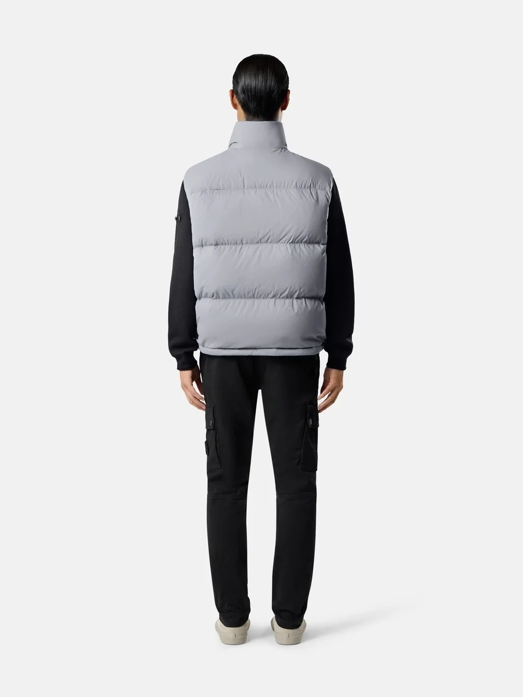 Мужской пуховой жилет Stone Island Lightweight With Zip Pockets, пепельно-серый — фото 3