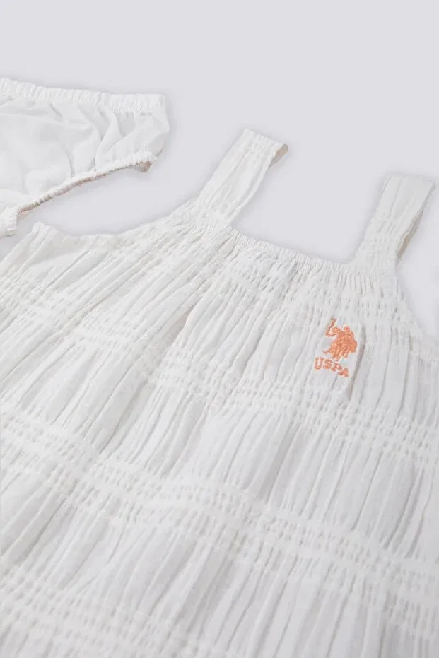 Детский для девочек комплект с принтом U.S. Polo Assn., Cream Orange — фото 3