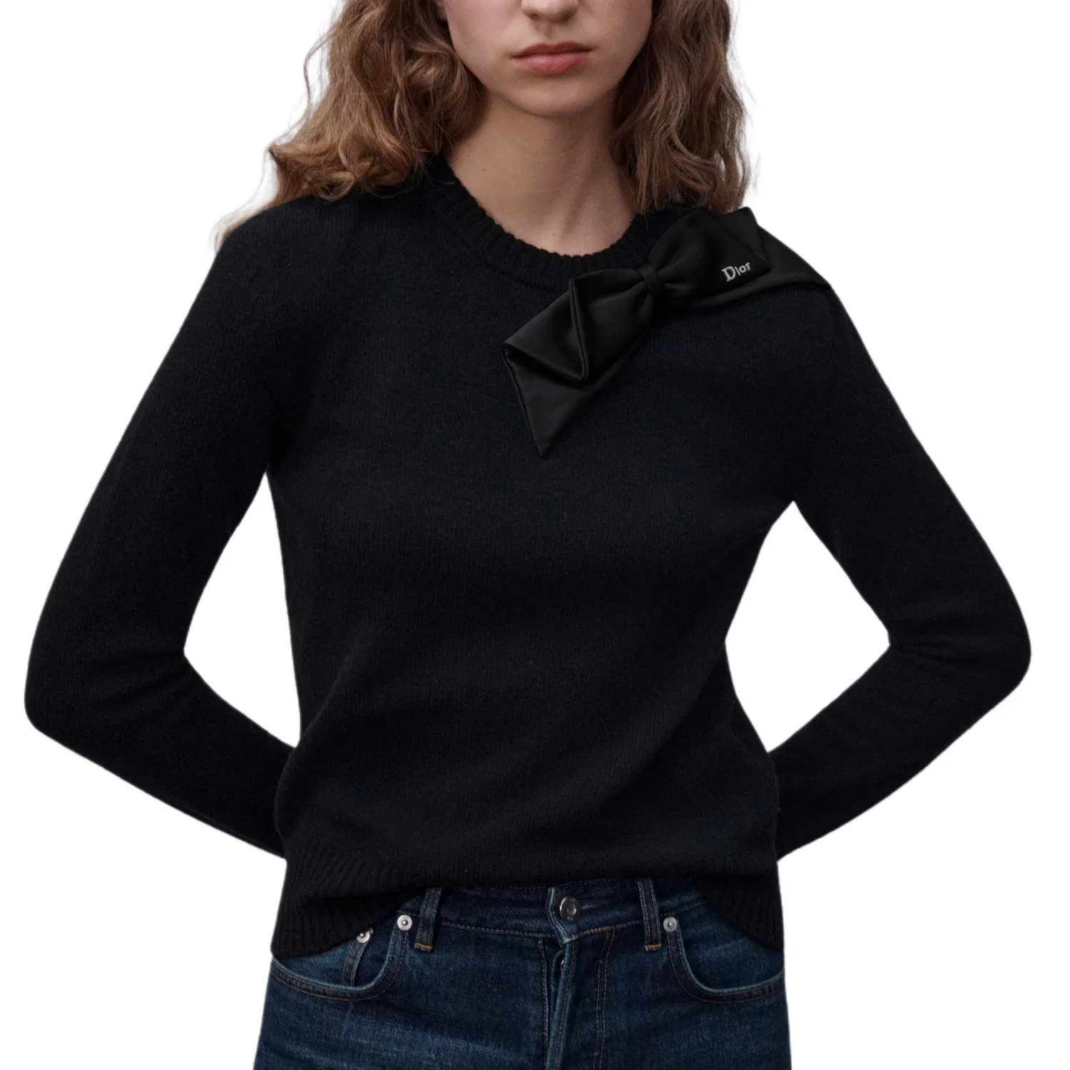 Женский свитер с круглым вырезом Other, DIOR, Black — фото 4