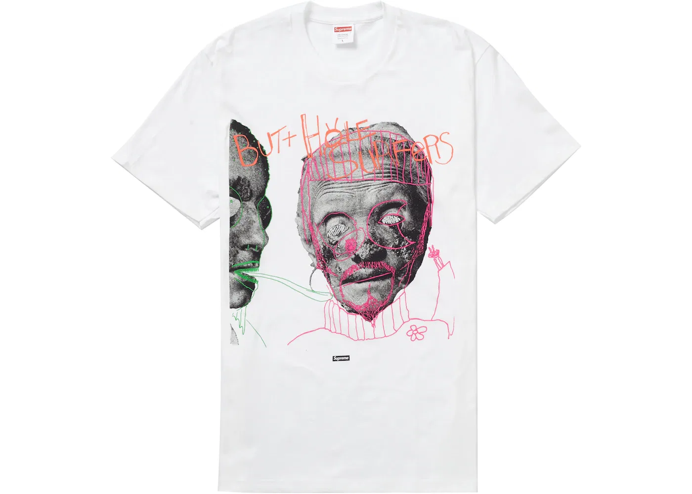 Мужская футболка с принтом Supreme Butthole Surfers Psychic Tee, White