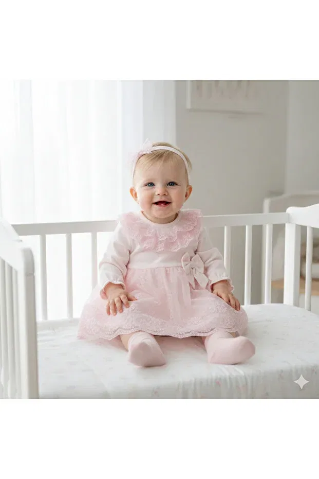 Детское платье для девочек кружевное Miniday Baby, Pink