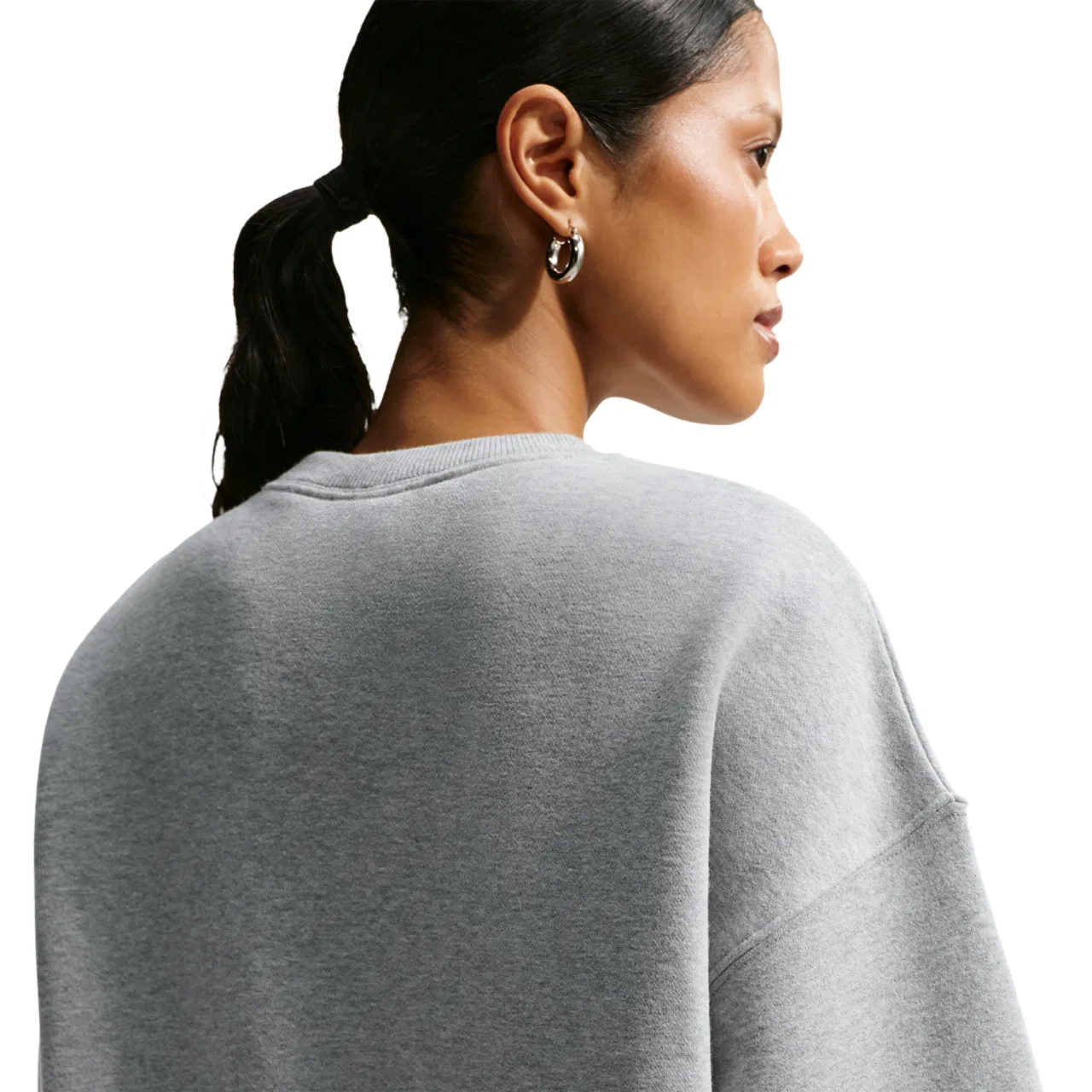 Женский свитшот оверсайз Studio Fleece Oversized Crew Nike, Dark Grey Heather/Sail — фото 2