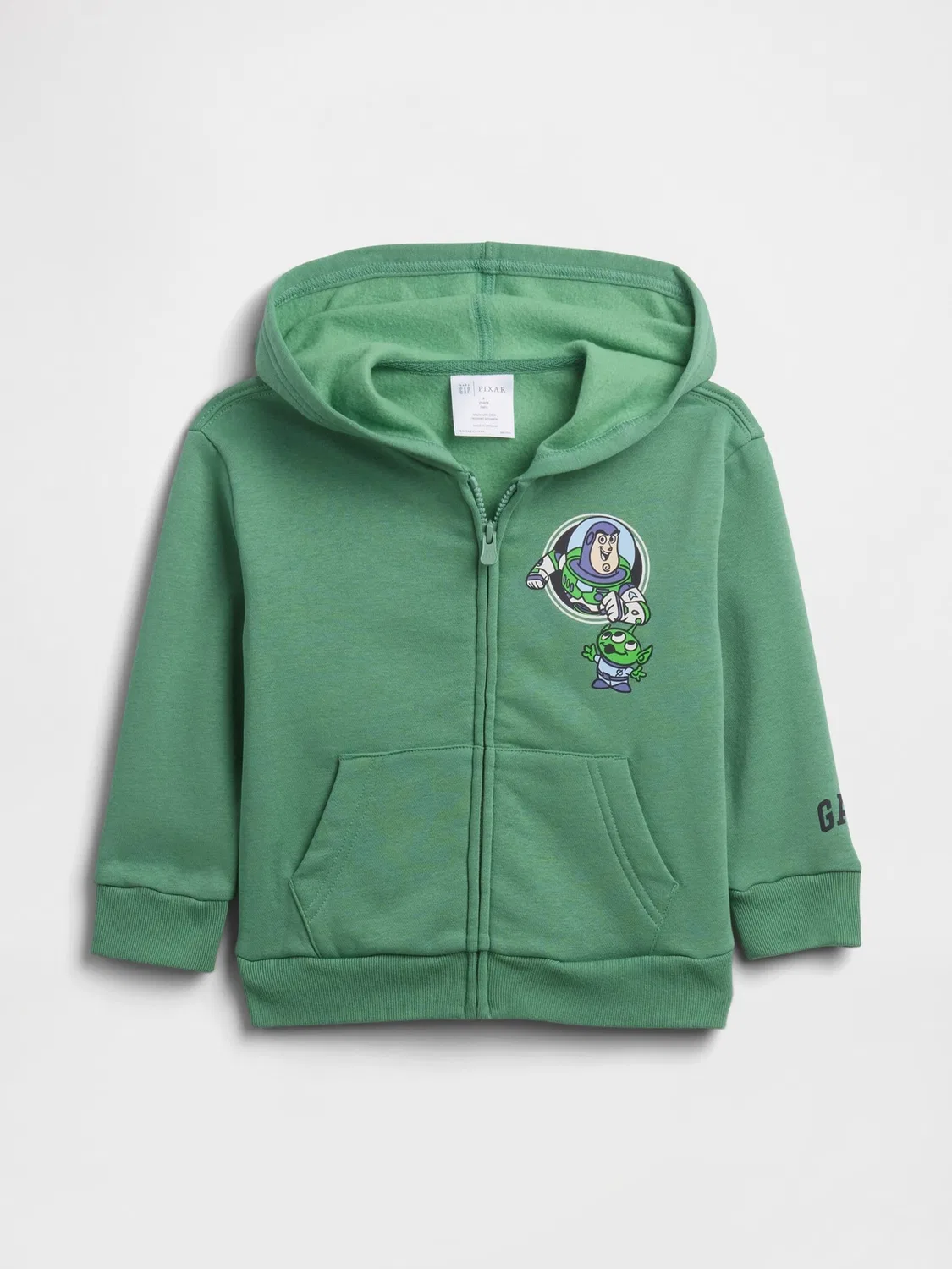 Худи на молнии Gap Relaxed Zip Hoodie, зеленый