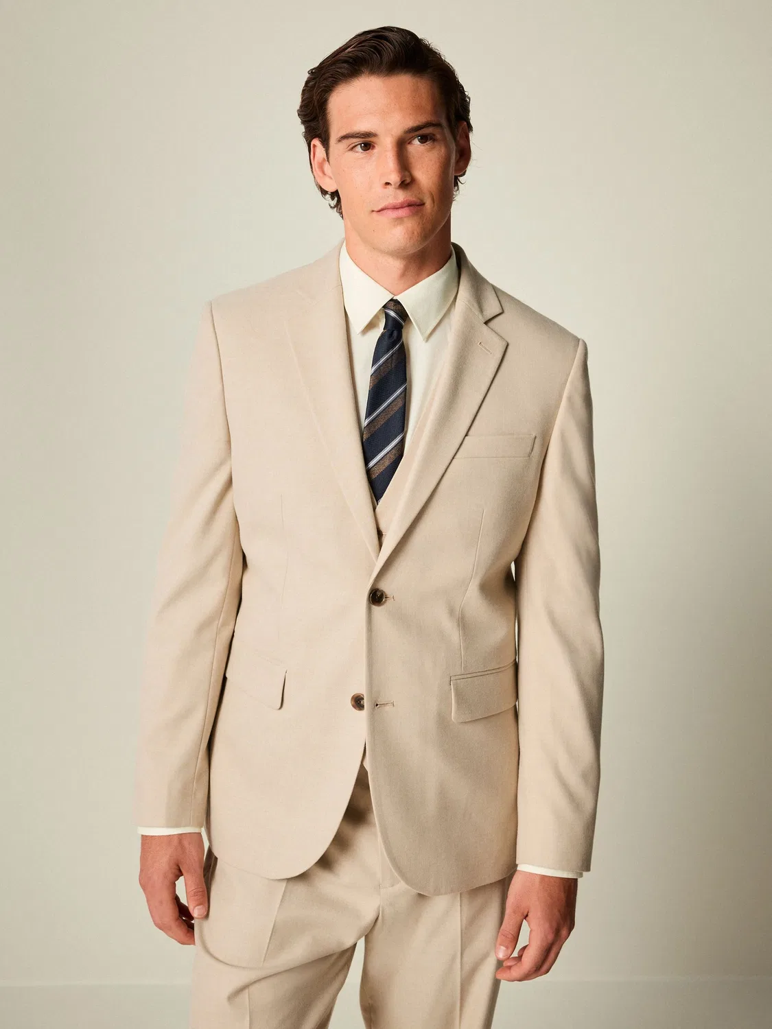 Пиджак костюмный Slim Fit фланелевый Next, нейтральный