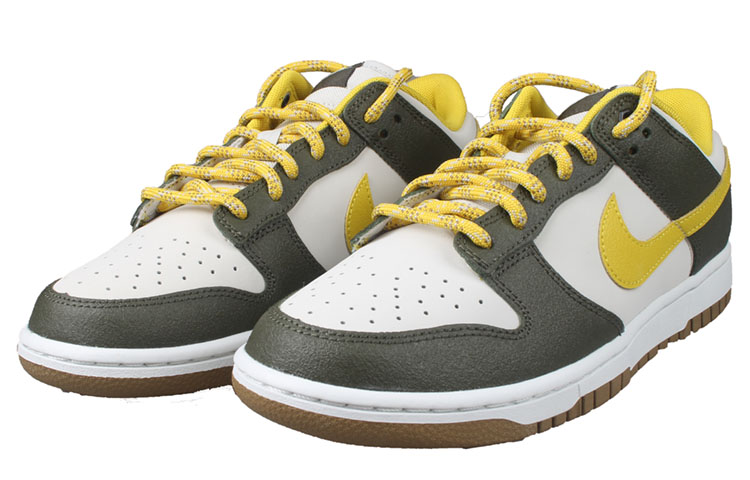 Кроссовки Nike Dunk Low Retro Premium, хаки/желтый — фото 3