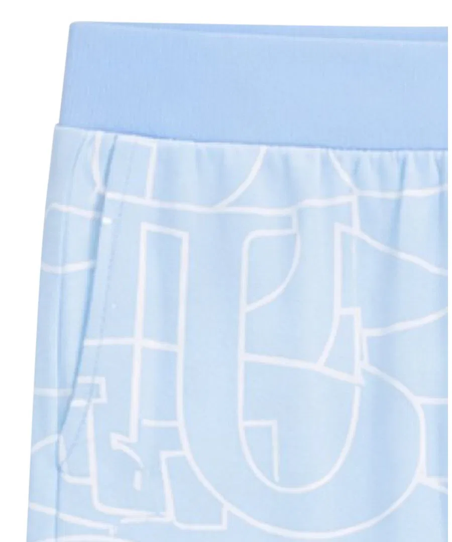 Детские спортивные брюки из французского футера, с принтом GUESS, Blue — фото 3
