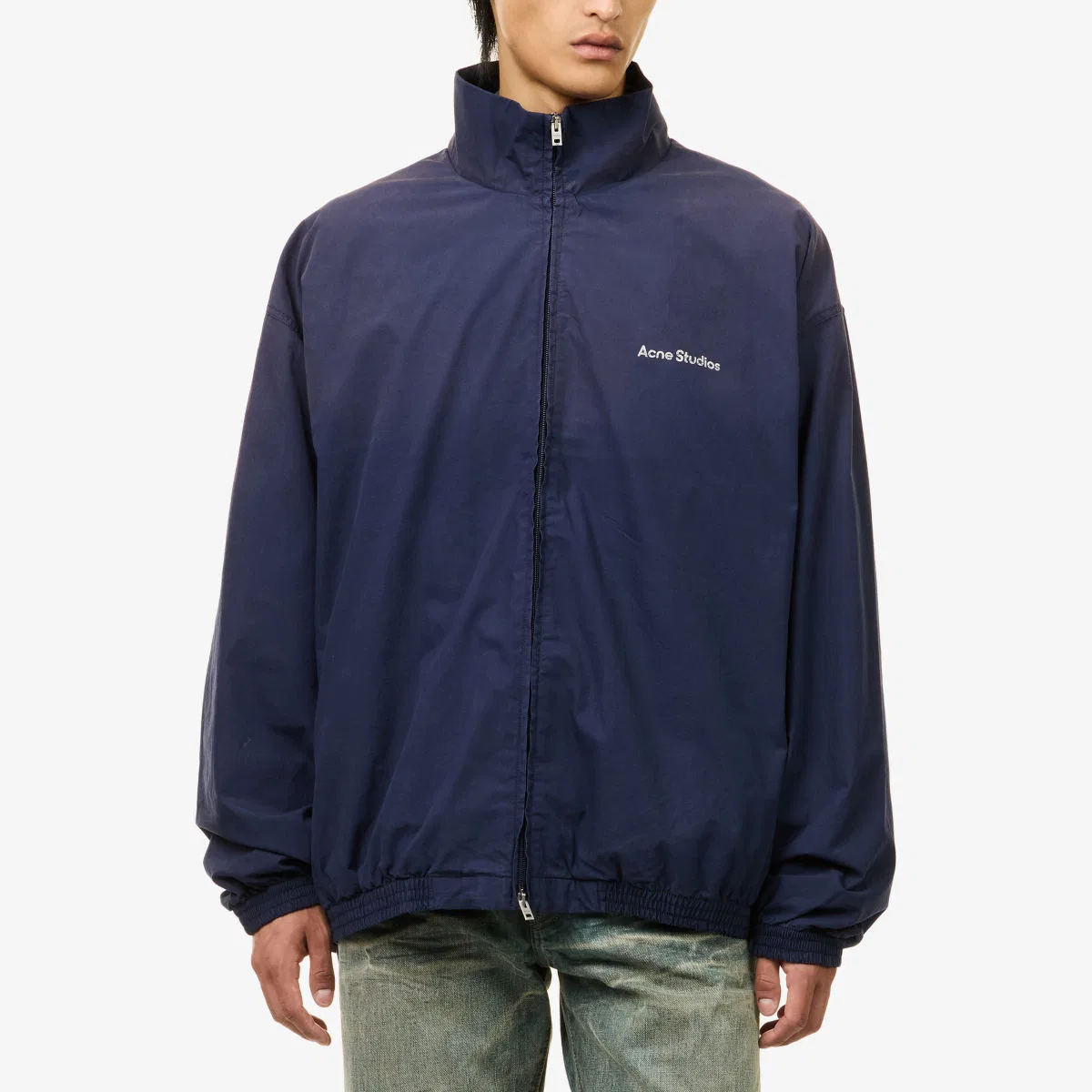 Хлопковая спортивная куртка с логотипом Olando Acne Studios, темно-синий — фото 3