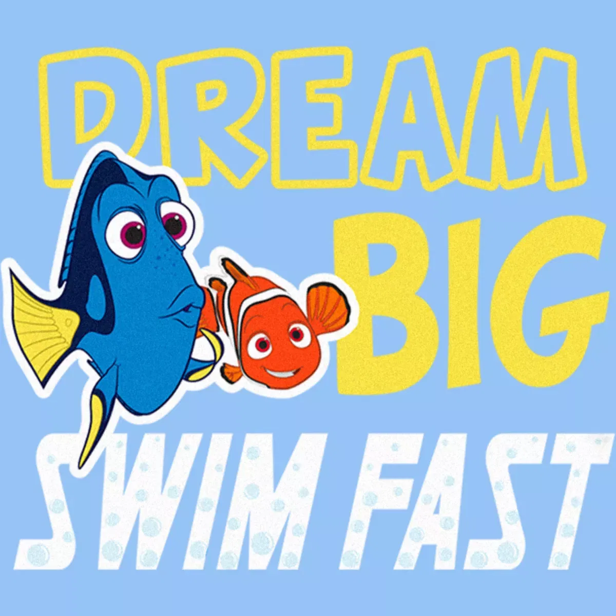 Детская футболка с принтом Dream Big Swim Fast Finding Dory, Light Blue — фото 2