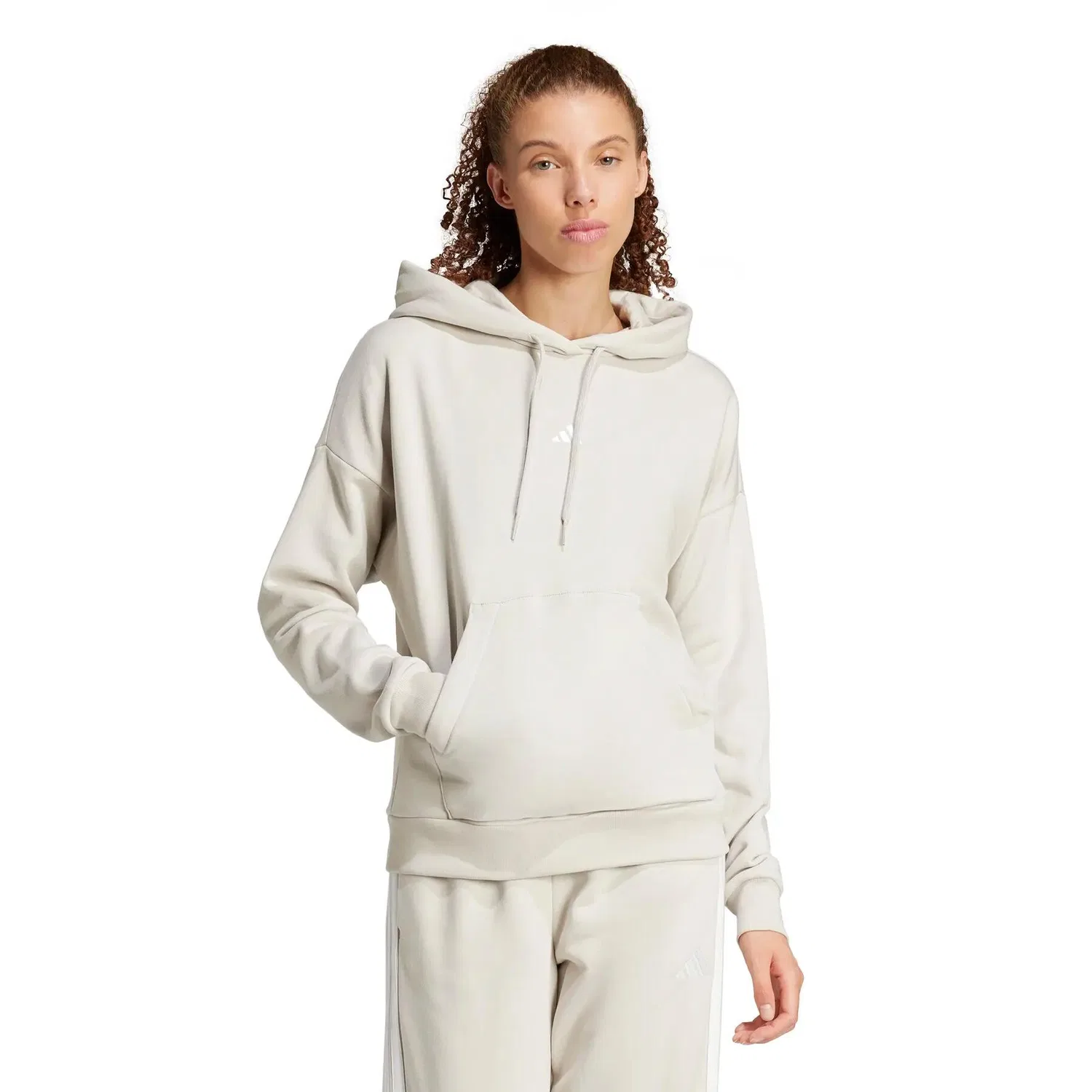 Женское худи с длинным рукавом adidas Essentials Small Logo Feel Cozy, Weiss — фото 2
