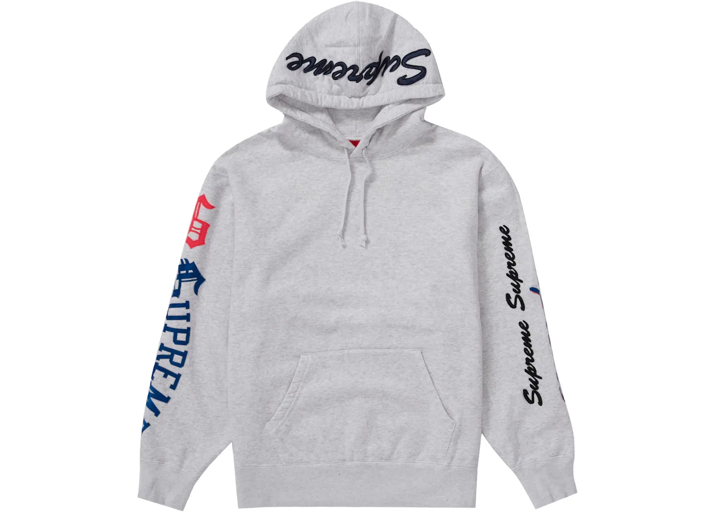 Мужской худи с принтом Supreme Sweatshirt, Ash Grey — фото 2