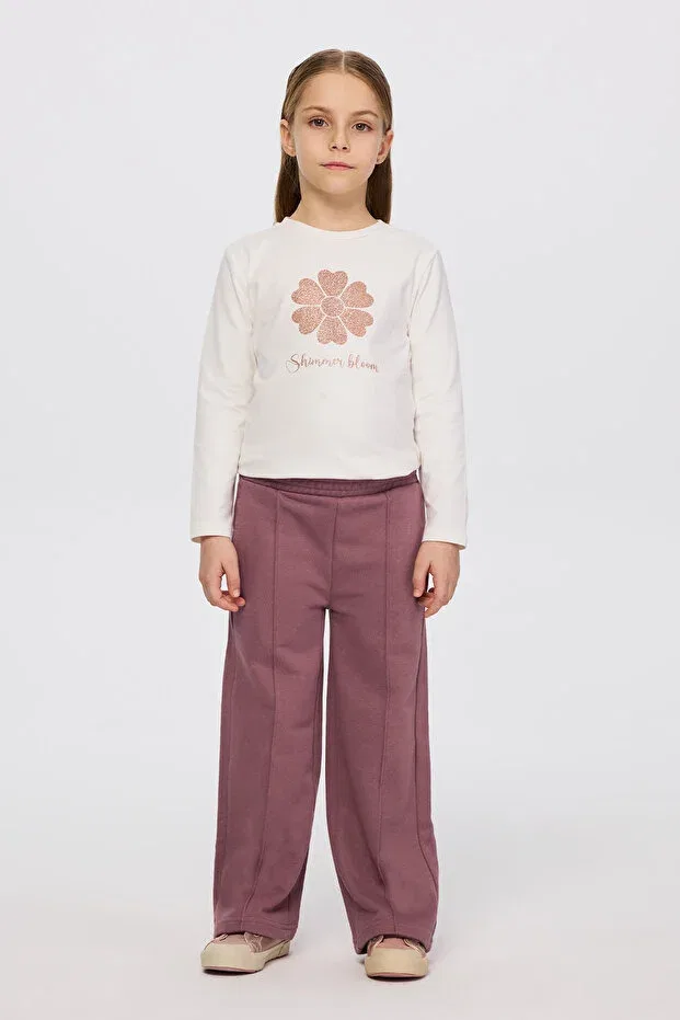 Детские спортивные штаны для девочек с широкой штаниной Pink Panço, Rose