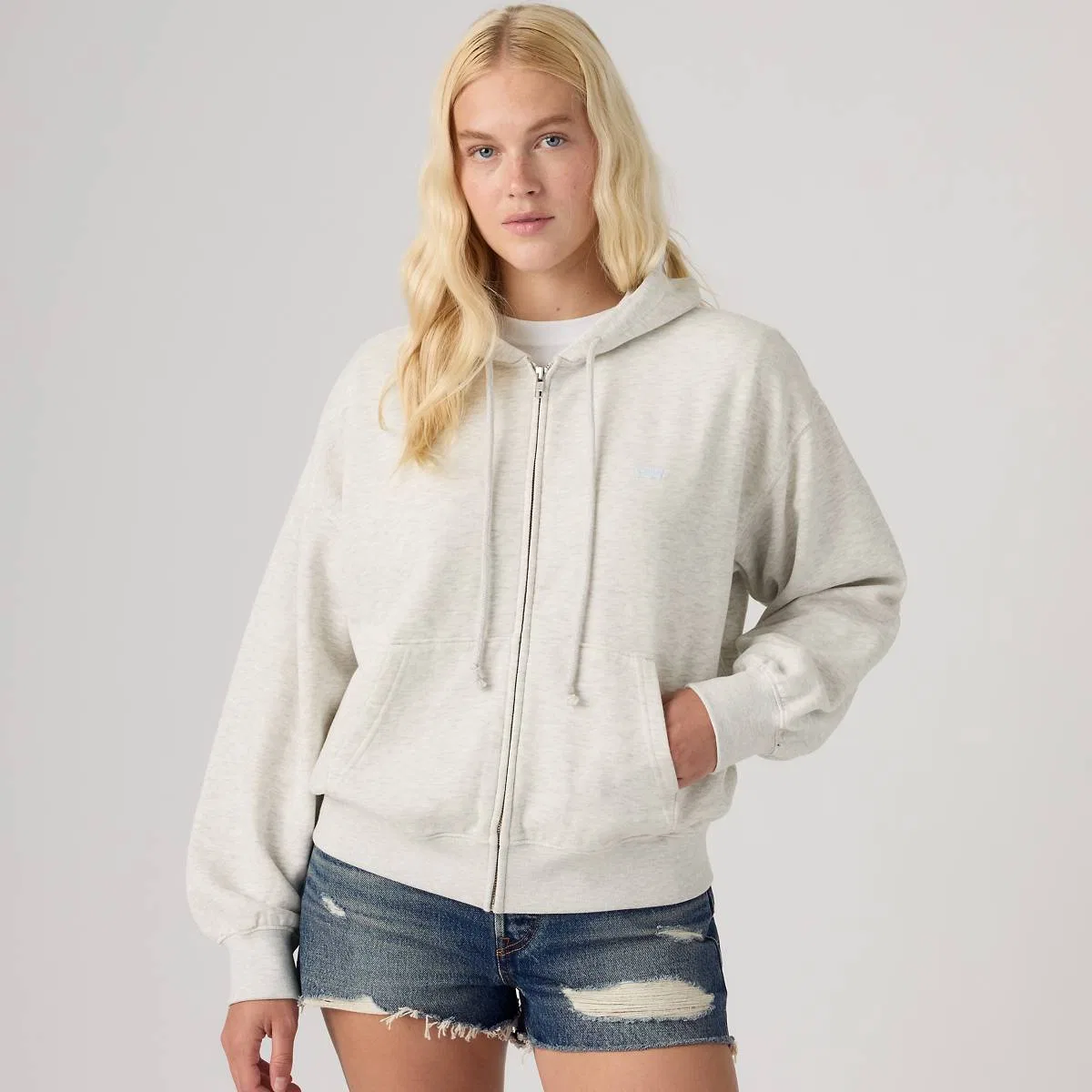 Повседневная толстовка на молнии Levi's, Frosty Grey Heather - Grey