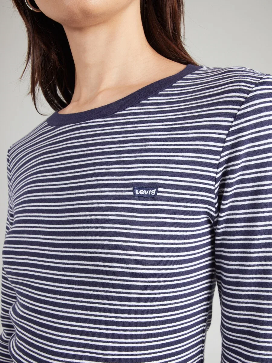 Футболка LEVI'S 'Essential Housemark Long Sleeve Tee' темно-синего цвета — фото 2