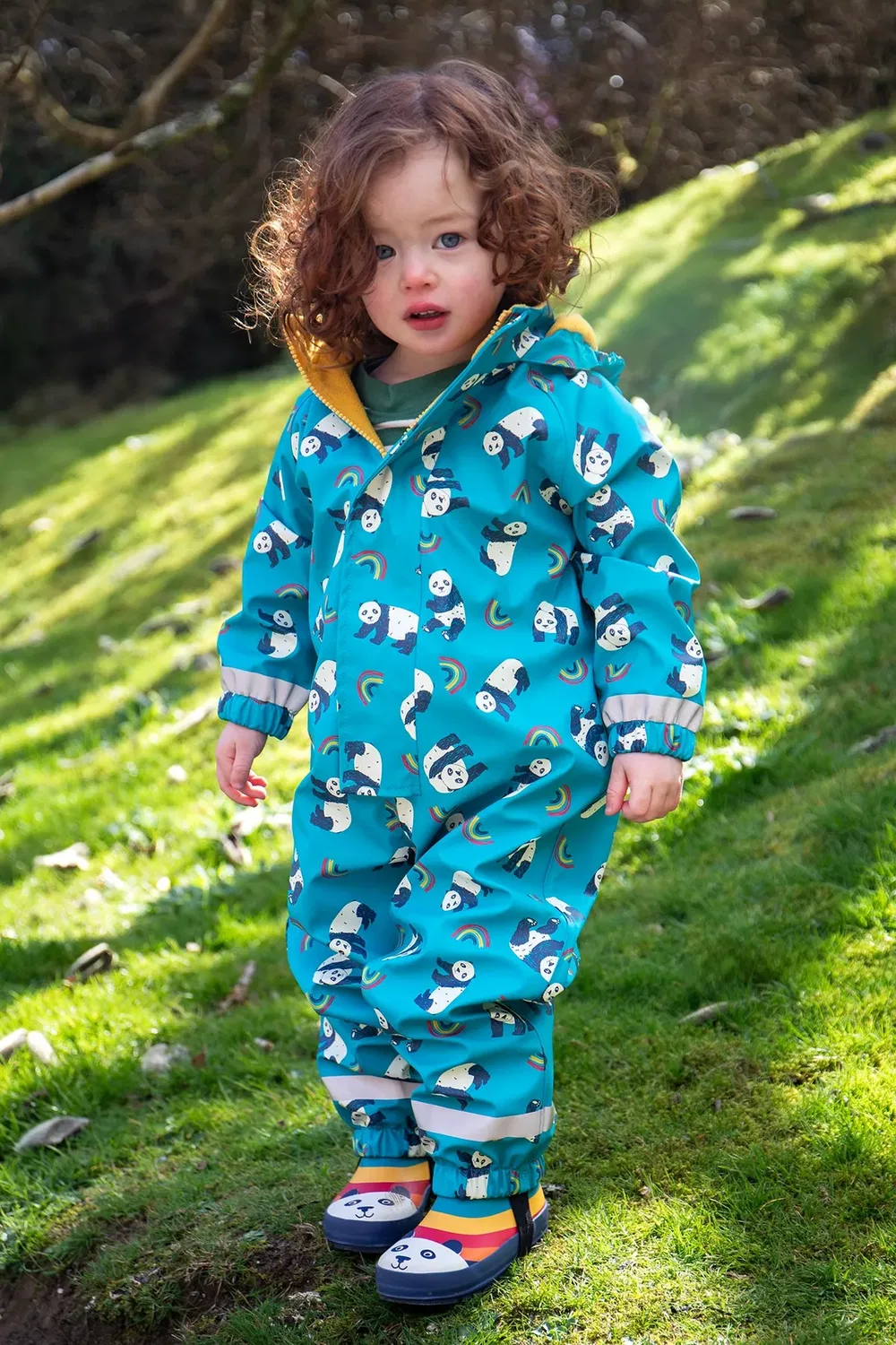 Детский дождевик-комбинезон Printed Puddle Buster Frugi, Blue — фото 2