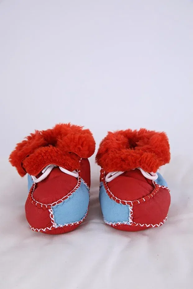 Детские ботинки-тапочки кожаные Babyhola, Red