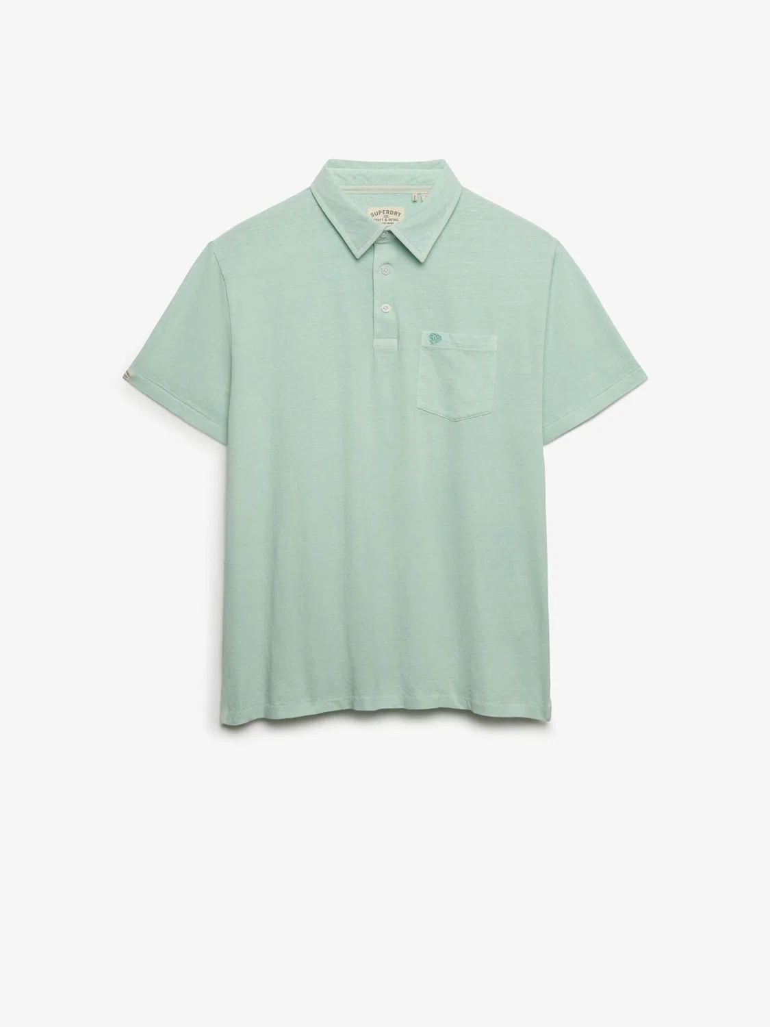 Поло Superdry Classic Cotton Linen, мята — фото 4