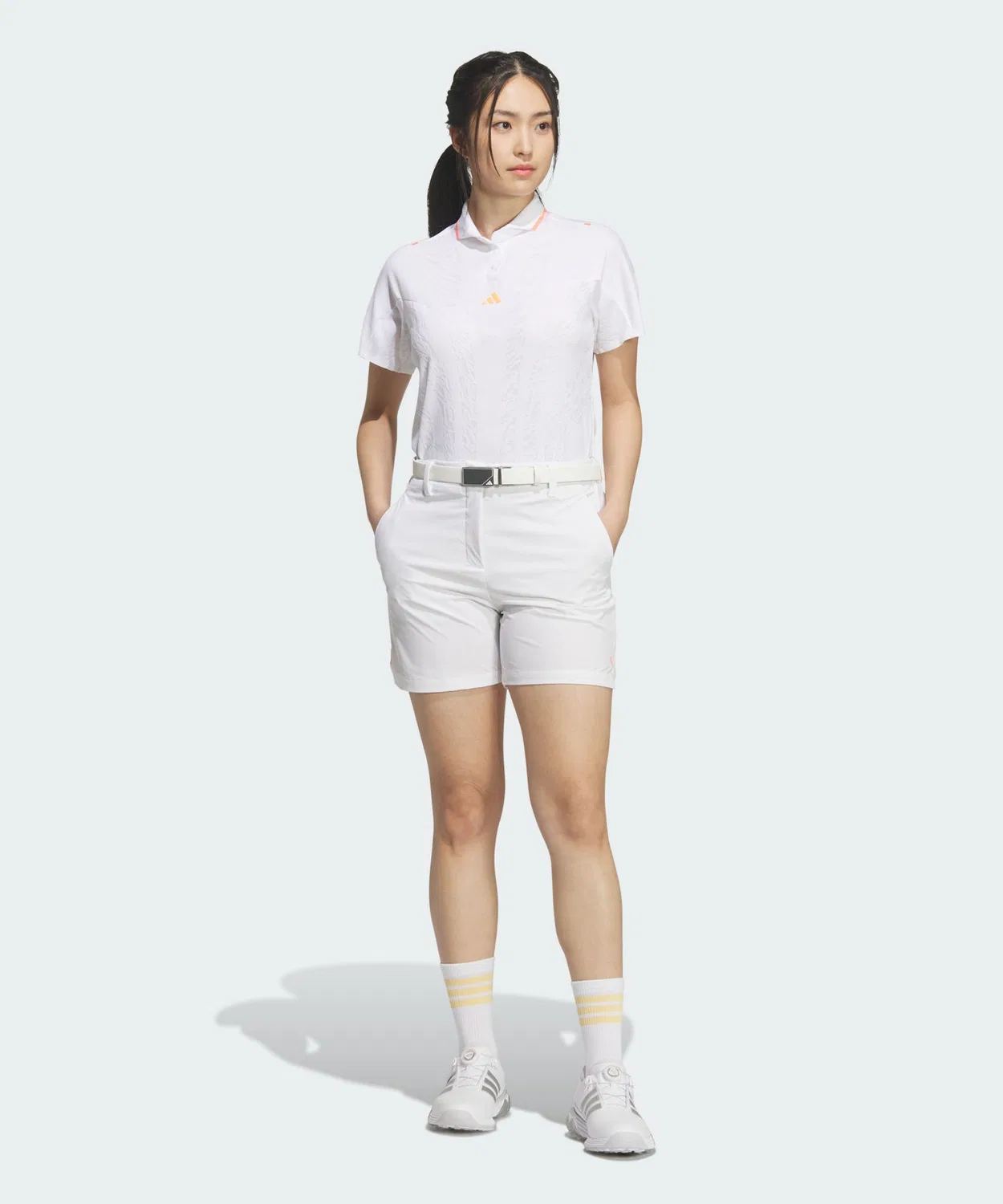 Женский поло с коротким рукавом Climacool Ultimate365 Tour Jacquard Adidas, Белый — фото 3