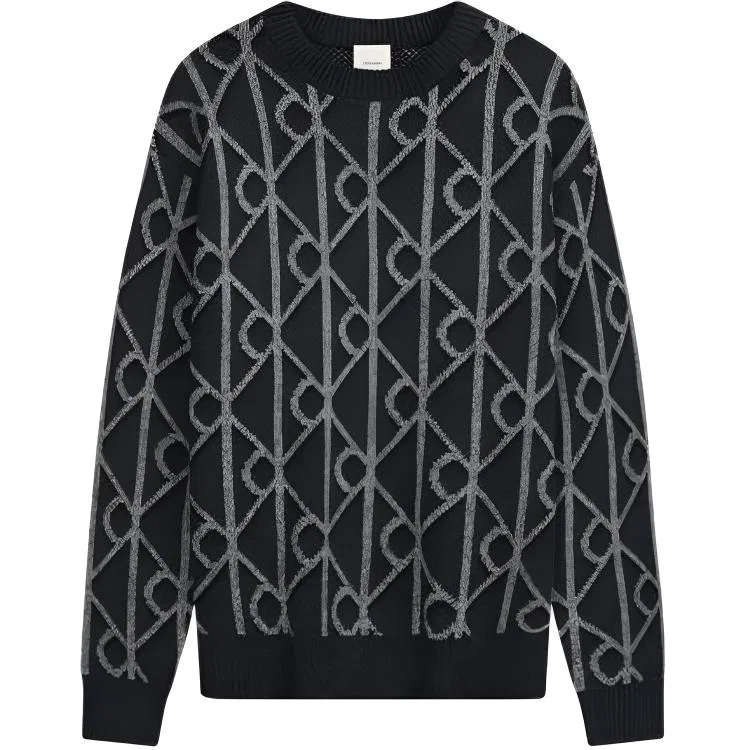 Мужской свитер с круглым вырезом Calvin Klein, YAC-Gray Letter — фото 3