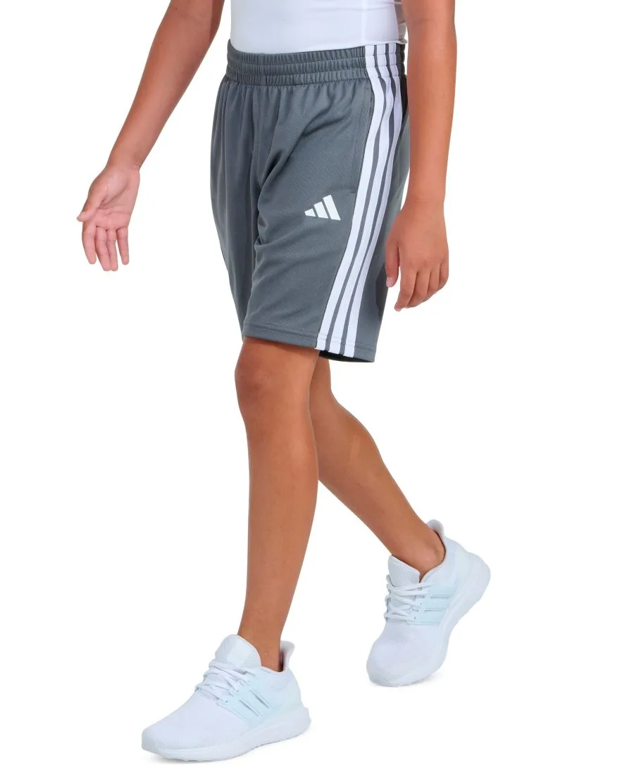 Детские шорты с эластичным поясом и шнурком, размер 8-18 Adidas, серый — фото 2