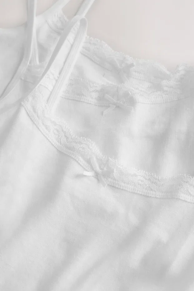 Детское для девочек комбинезон-майка с кружевом Next Baby, White — фото 4