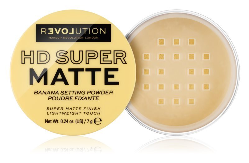 

Фиксирующая пудра с матовым финишем Revolution Relove HD Super Matte, оттенок Banana 7 г