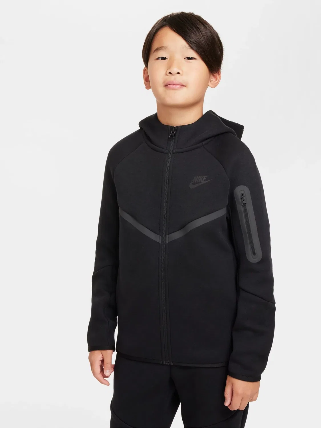 Худи Nike Sportswear Tech Fleece на молнии, черный