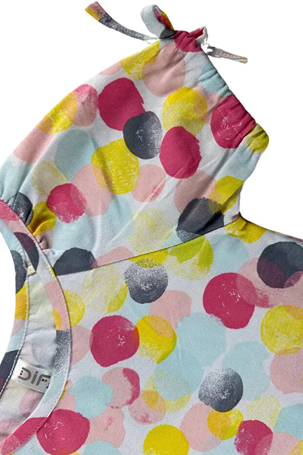 Детское платье для девочек с коротким рукавом-фонарик Difa Kids, Colorful Polka Dots — фото 3